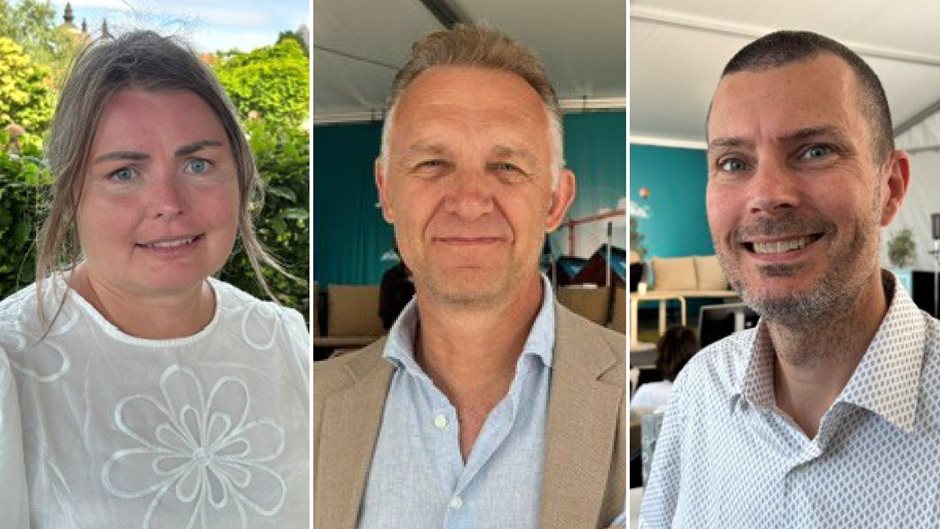 Bildkollage med tre personer i Almedalen.