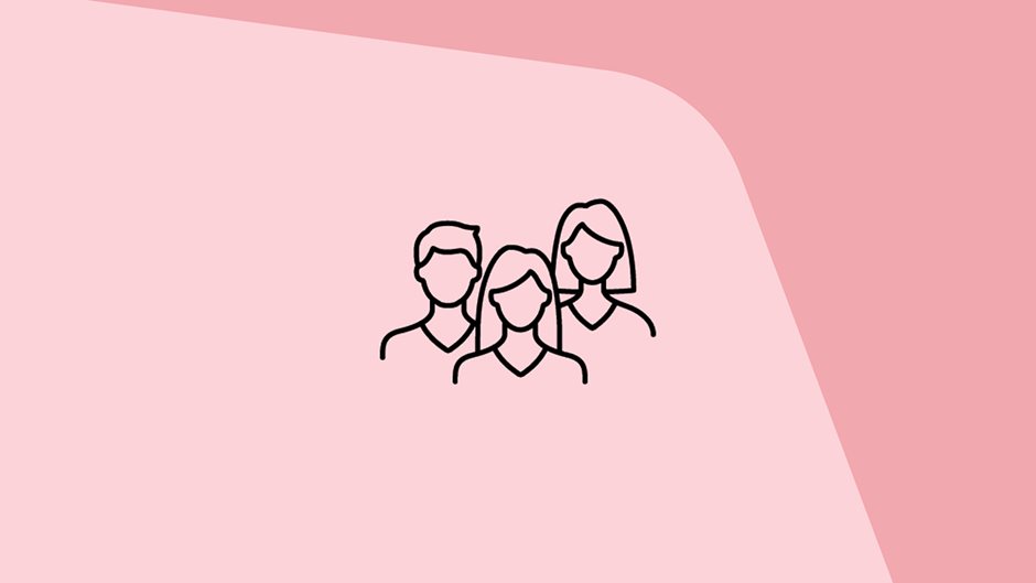 En animerad bild på en grupp med tre personer